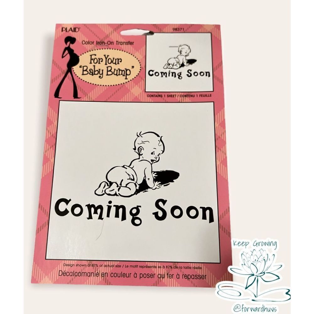 “Coming Soon” Baby Maternity Iron On Transfer